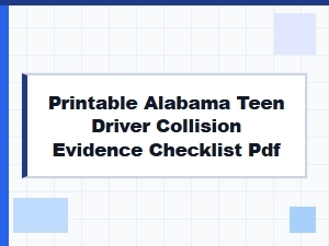 Printable Alabama Teen Driver Collision Checklist Pdf