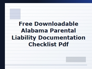 Free Downloadable Alabama Parental Liability Checklist Pdf